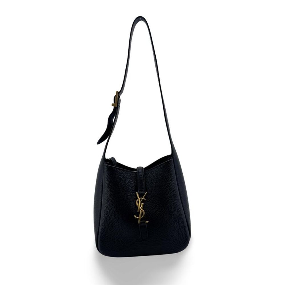 Saint Laurent Le 5 A 7 Mini Hobo Bag Black Gold Hardware